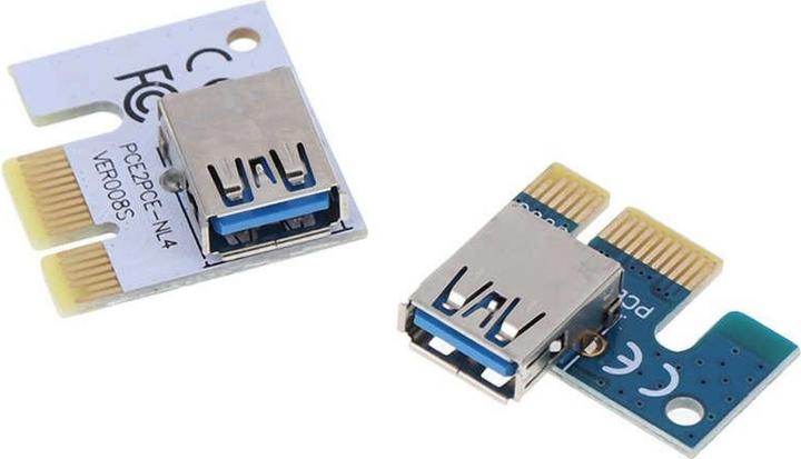 Produktbild PowerGuard PCI-E Express Riser Card Adapter mit USB Buchse