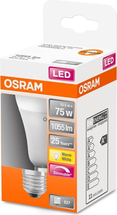 Immagine prodotto Osram Superstar Classic A (E27, 75 W, 1055 lm, 1 x, F)