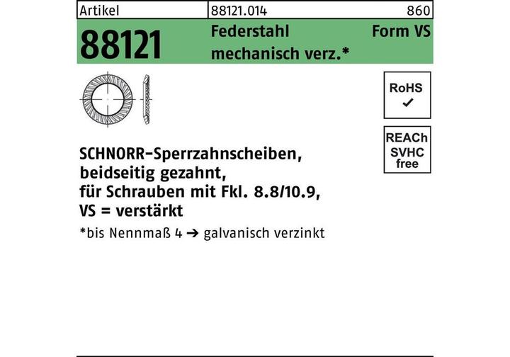 Actual product image Schnorr Lock washer R 88121 serrated on both sides VS 16 x24 x2 spring steel mechanically galvanised