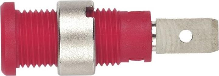 Actual product image Pomona Bananenbuchse Rot 2 mm Messing Nickel 600VAC 600VDC 10A Flachstecker 4,8 x 0,8 mm