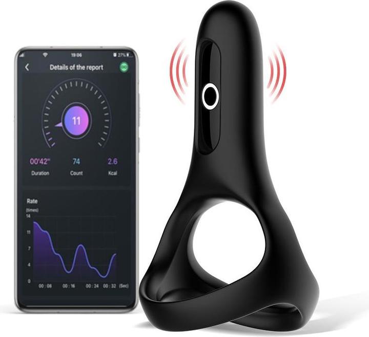 Produktbild Magic Motion Rise Cockring Black (3.70 cm)