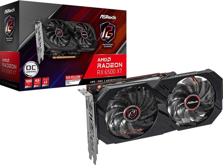 Actual product image AsRock RX6500XT Phantom Gaming D OC HDMI/DP DDR6 (4 GB)