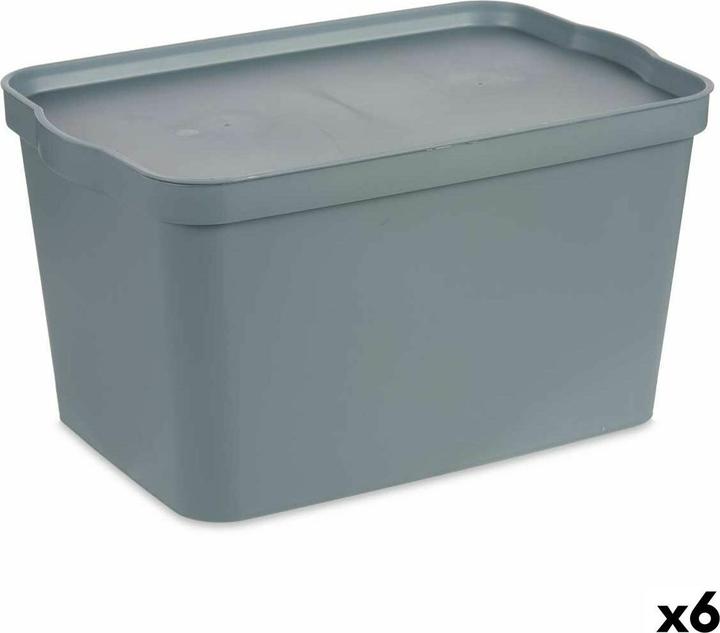Actual product image Kipit Aufbewahrungsbox mit Deckel TP596-2 Grau Kunststoff 24 L 29,3 x 24,5 x 45 cm (6 Stück) (24 l)