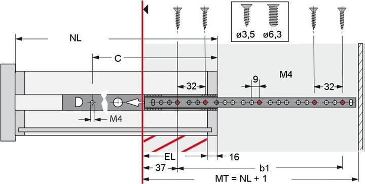 Produktbild Hettich Kugelauszug