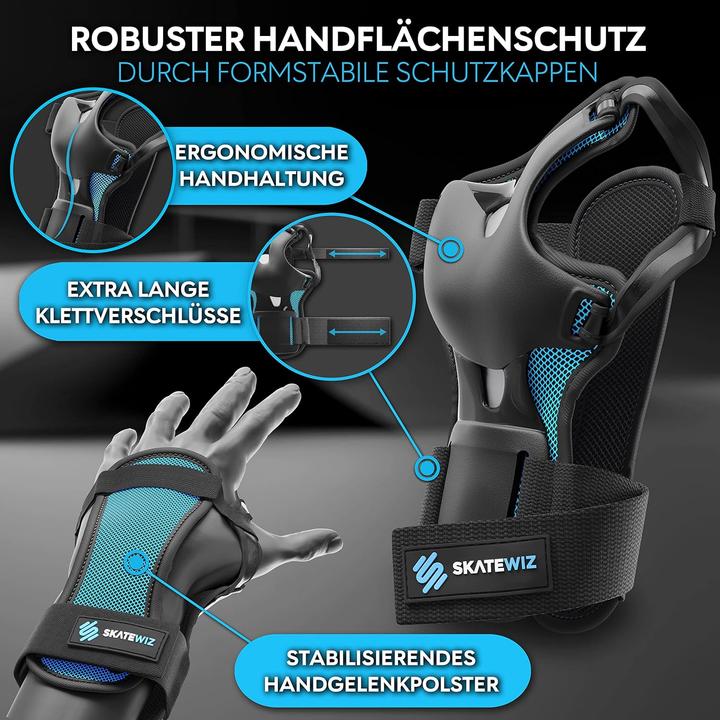 Actual product image Skatewiz Skate protector set (L, Wrist protectors, Elbow protectors, Knee pad, 6 pieces)