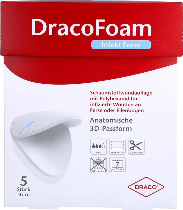 Produktbild Dracco DracoFoam Infekt Ferse Schaumstoffverband für infizierte Wunden, 5 St VER