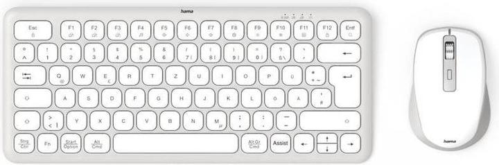 Productafbeelding Hama Multi-apparaat toetsenbord en muis set WKM-500 draadloos klein wit QWERTZ (NL, Draadloze)
