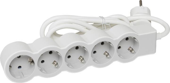 Actual product image Legrand Flat socket strip 5x socket, 3 metre cable white-grey 694563 (5 x, CEE 7/3, CEE 16/5, 3 m)