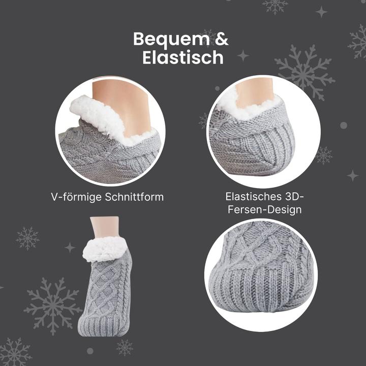 Produktbild Hermex Hausschuhe Gr. 39-42 Wintersocken Kuschelsocken Fuzzy-Socken Pantoffeln (39, 40, 41, 42)