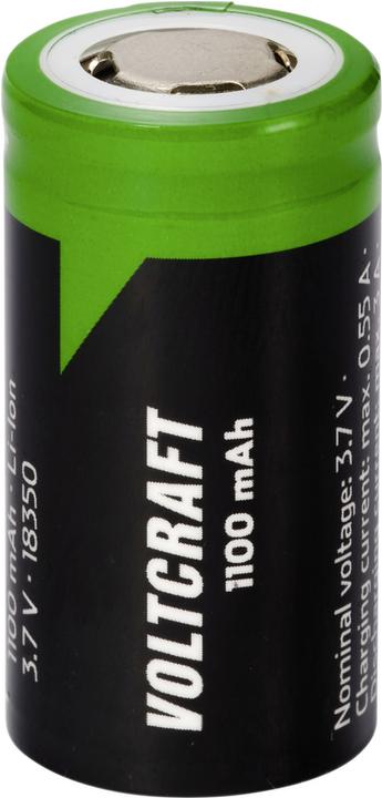 Immagine prodotto Voltcraft VC-18350 Spezial-Akku 18350 Flat-Top Lithium 3.7 V 1100 mAh (1 pz., 18350, 1100 mAh)