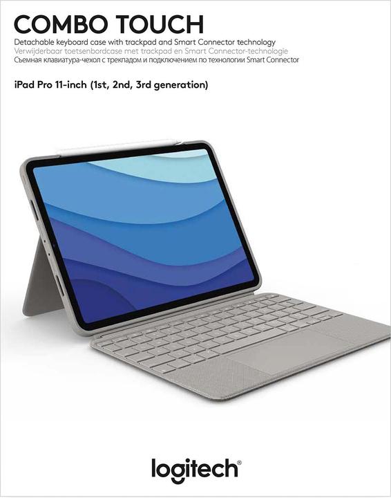 Produktbild Logitech Combo Touch (US, iPad Pro 11 2020 (2. Gen), iPad Pro 11 2022 (4. Gen), iPad Pro 11 2018 (1. Gen), iPad Pro 11 2021 (3. Gen))