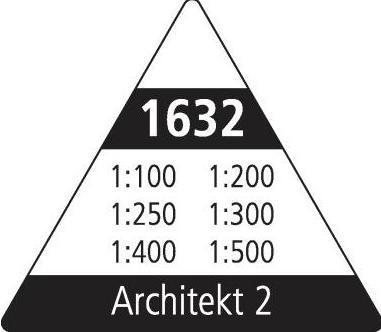 Actual product image M+r M + R triangular ruler 30.0 cm, silver/black (300 mm)