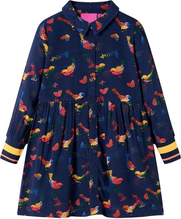 Produktbild VidaXL Kinderkleid mit Langen Ärmeln Marineblau (128)