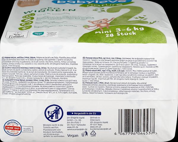Produktbild dm babylove nature Windeln (Gr. 2, Tragepack, 28 Stück)