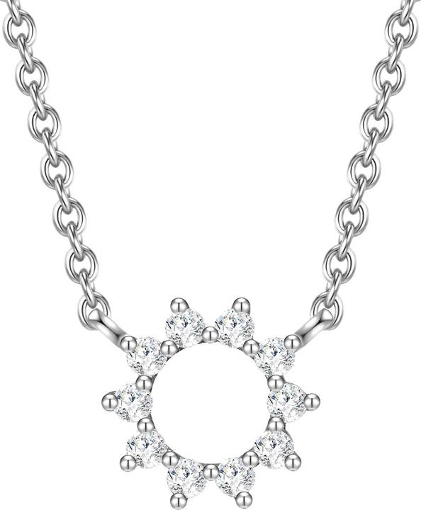 Glanzstücke München Damen Blume/Kreis Sterling Silber Zirkonia silber 40,0 cm Basiskette + 5,5 cm Verlängerung - 31436 (Sterling Silber, 40 - 45 cm)
