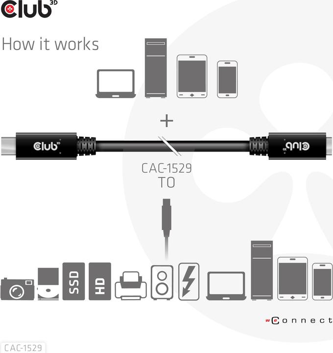 Productafbeelding Club 3D USB C — USB C (1 m, USB 3.0)
