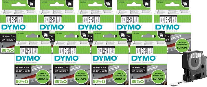 Produktbild Dymo 1x10 D1 Schriftband 19mmx7m auf (1.90 cm, Weiss)