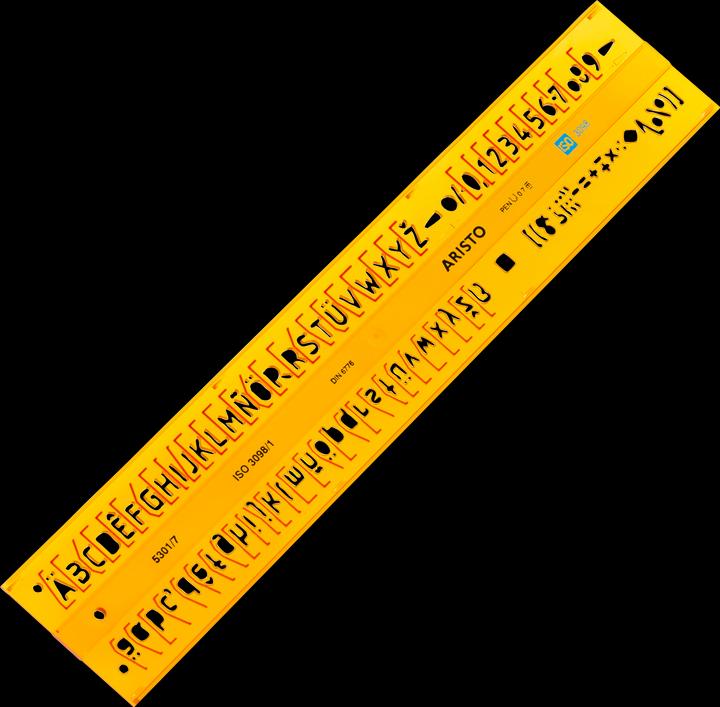 Actual product image Aristo Straight font template (7 mm)