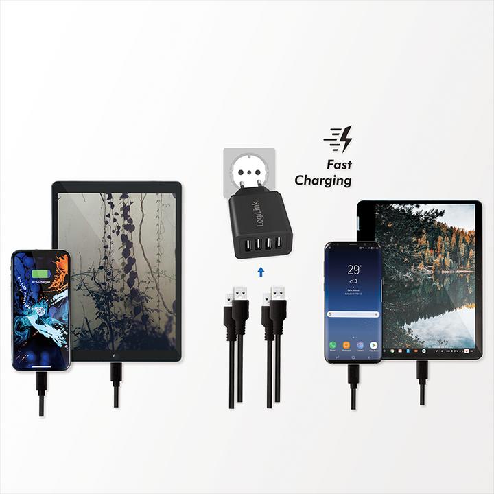 Produktbild LogiLink USB Steckdosenadapter (24 W)
