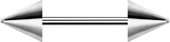 Actual product image Star Piercing Micro barbell silver with two cones (Surgical steel 316L)