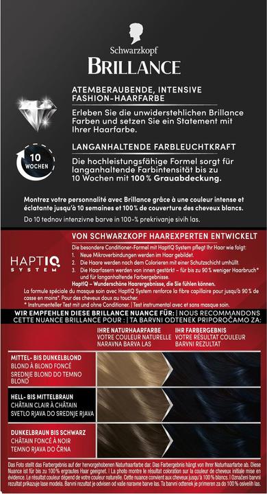 Actual product image Schwarzkopf Brillance Intensive Colour Cream 891 Blue Black (Black, Blue-black)