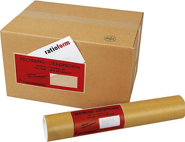 Actual product image kaiserkraft Premium light document pouches, with vision panel, Packing list - Invoice (DL)