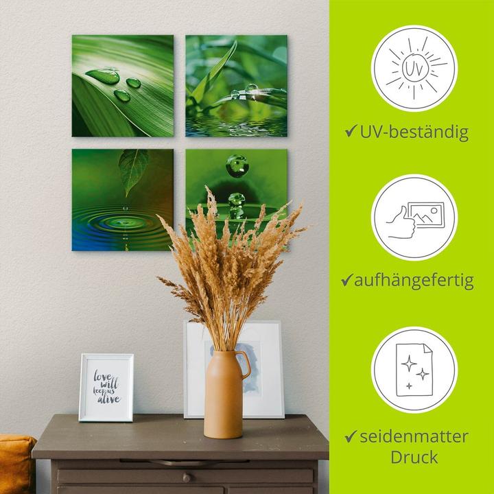 Produktbild Artland Blatt Gras Wassertropfen K2IQ (30 x 30 cm)