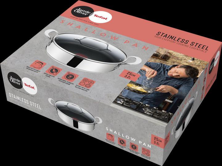 Productafbeelding Tefal Jamie Oliver Kitchen Essentials Pfanne E3147144 (25 cm, Kookpotten en pannenset, Roestvrij staal)