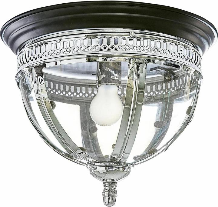 Actual product image Loberon Wall & ceiling lamp Toole silver/black (E14)