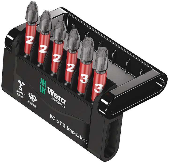 Produktbild Wera Bit-Check 6 PH Impaktor 1 (Kreuz Phillips PH M2, Kreuz Phillips PH M3)