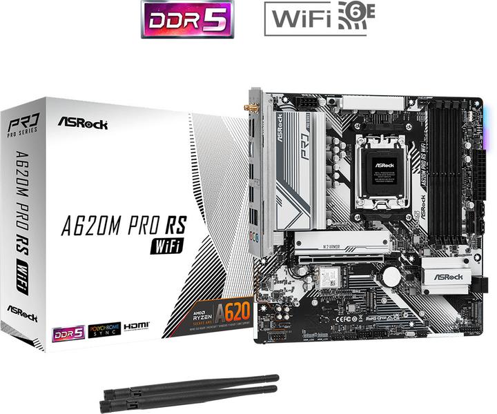 Produktbild AsRock A620M Pro RS WiFi (AM5, AMD A620, mATX)