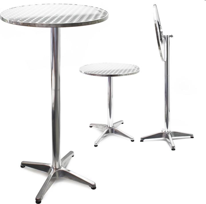 Actual product image Wiltec High table 74/114 cm Ø60cm height adjustable foldable bistro table bar table (60 x 60 x 114 cm)