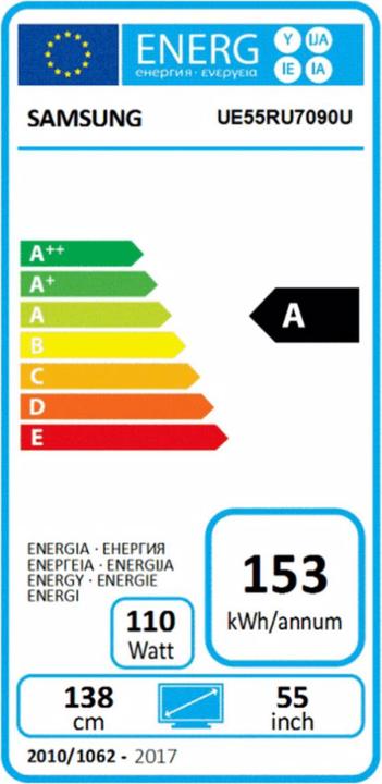 Label énergétique Samsung UE55RU7090UXZG (55", LCD, 4K)