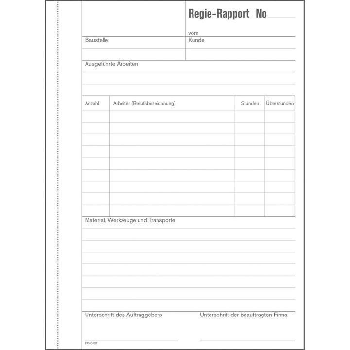 Produktbild Favorit Regie-Rapporte (2 x)