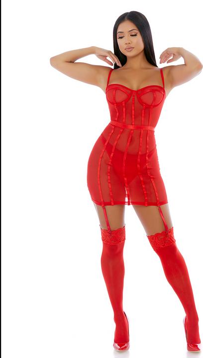 Produktbild Forplay Sheer Desires Mesh Chemise Set (L)