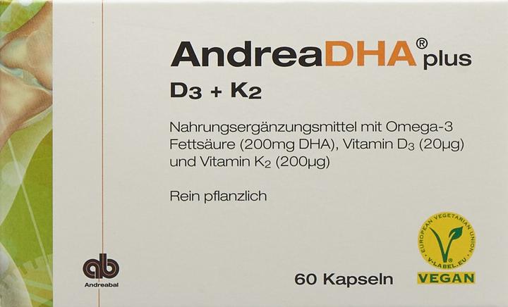 Produktbild Andreabal plus Omega-3 Vitamin D3 + Vitamin K2 (60 Stück, Kapseln, 500 g)