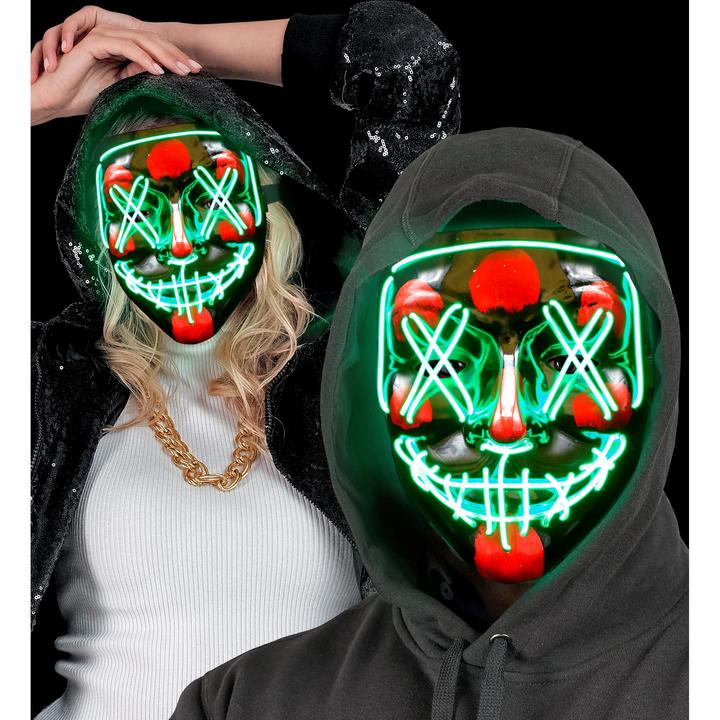 Image du produit Widmann Masque X effrayant avec éclairage LED vert