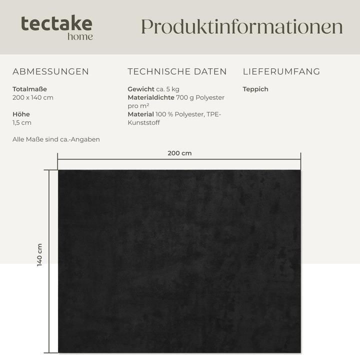 Actual product image tectake Short pile carpet Soft Zone (140 x 200 cm)
