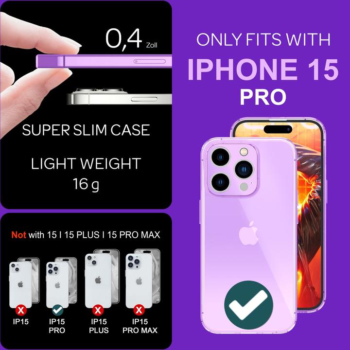 Produktbild Nalia Klar Transparente Neon Silikon Hülle (Apple iPhone 15 Pro)