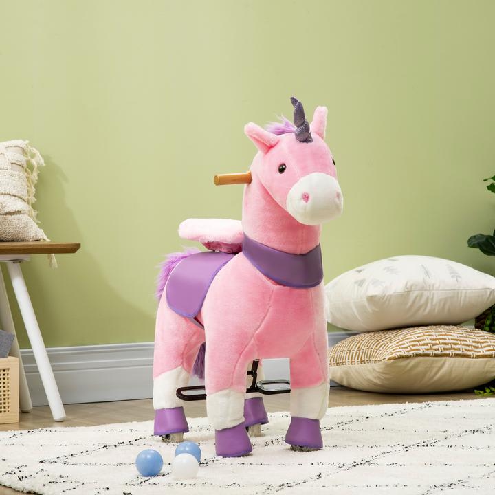 Produktbild Homcom Schaukelpferd Einhorn mit Rollen und Pedalen