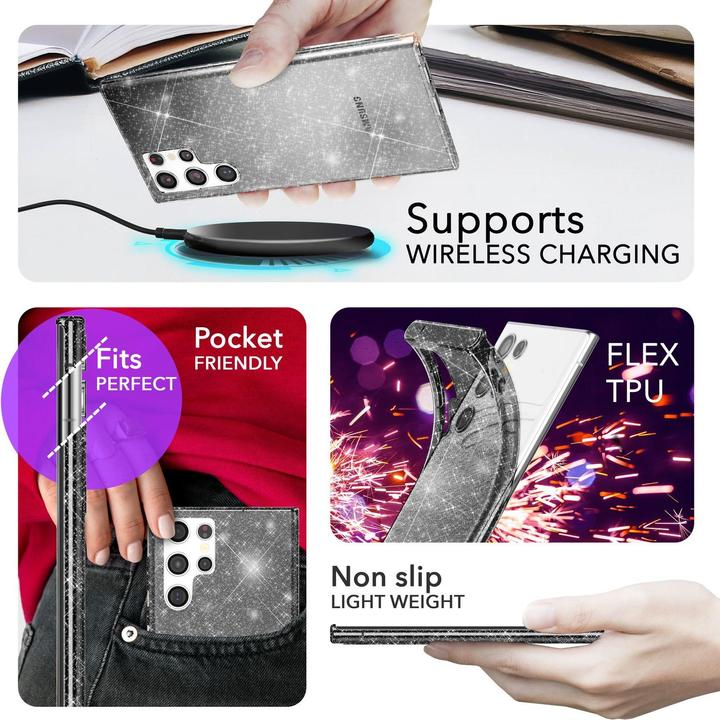 Produktbild Nalia Klare Glitzer Silikon Hülle (Samsung Galaxy S24 Ultra)