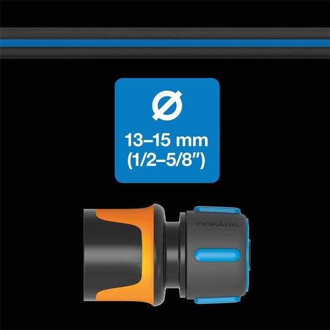 Actual product image Fiskars Hose repairer, With SoftGrip contact points and colour coding system, Universal size, Ø 1 (Hose repeater, 13.15 mm)