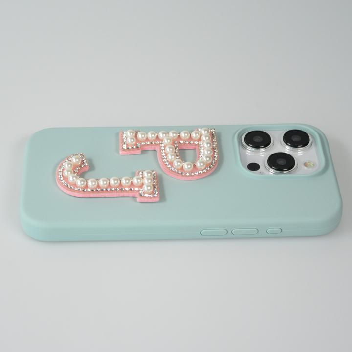 Actual product image PhoneLook Autocollant sticker pour téléphone/tablette/ordinateur brodé en 3D pearls rose Lettre Q