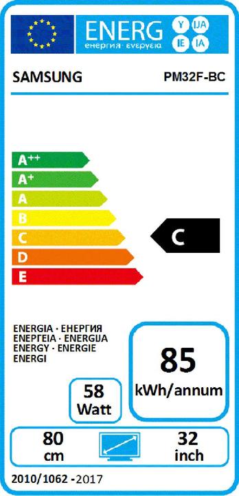 Energie-Label Samsung Pm32f-Bc (1920 x 1080 Pixel, 32")