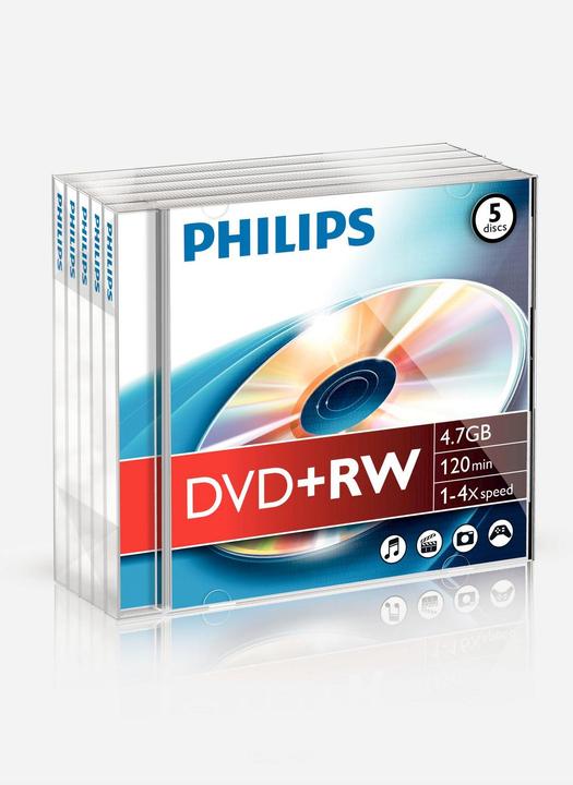 Immagine prodotto Philips 1x5 DVD+RW 4.7GB 4x JC (5 x)