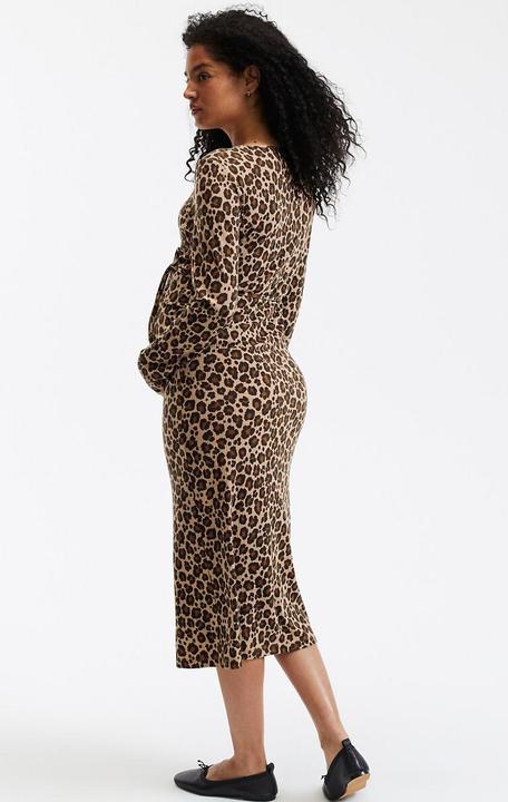Actual product image La Redoute Collections Jersey maternity dress with leopard print (M)