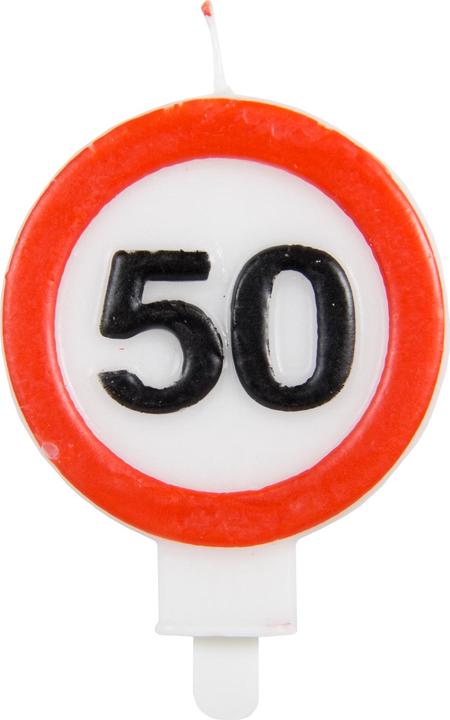 Produktbild Folat 50. Geburtstag Kerze Verkehrsschild (1 x)