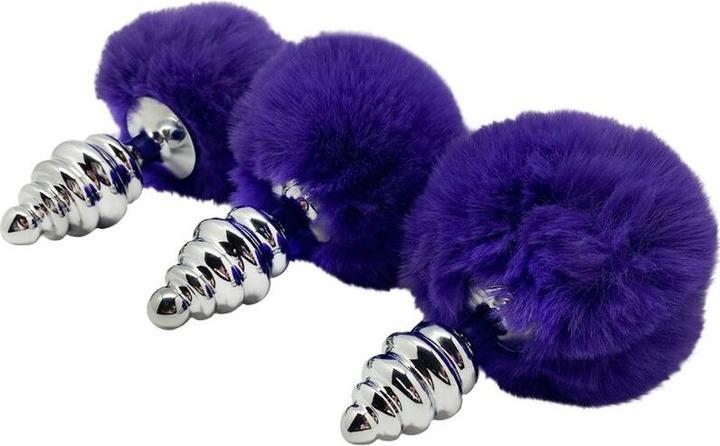 Produktbild Alive Anal-Vergnügens-Spiral-Metall-Fluffy-Dunkelviolet Grösse M