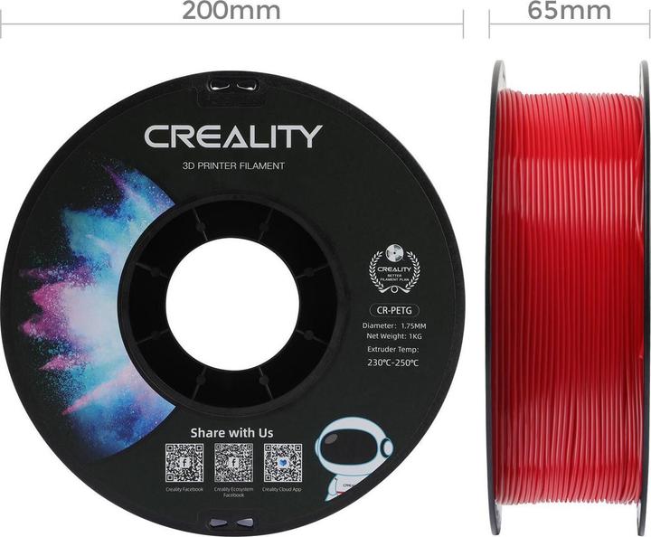 Actual product image Creality Filament (PETG, 1.75 mm, 1000 g, Red)