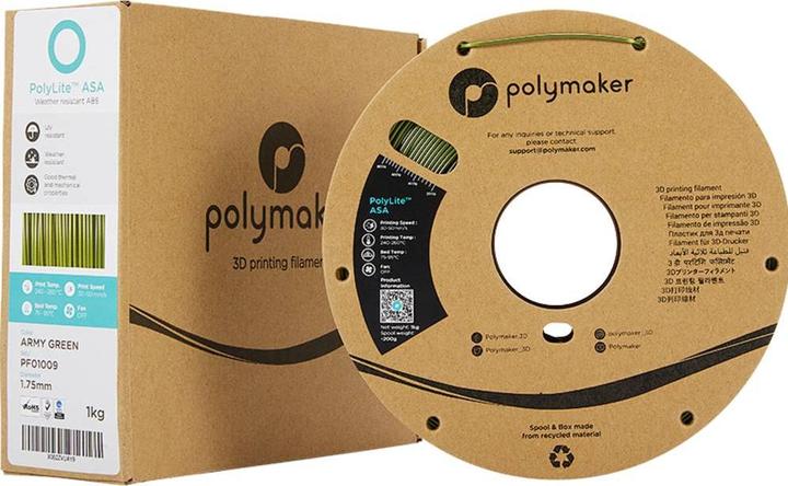 Image du produit Polymaker PolyLite ASA (ASA, 1.75 mm, 1000 g, Vert)